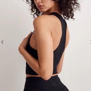 NWT Madewell Variegated rib tank black XXS